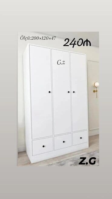 3D panellər: *Dolab 3qapılı 240Azn* Ölçü:200×120×47 Sifarişlə hazırlanır ✔️ təhvil — 1