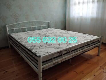 dəmir carpayı: Yeni, İkinəfərlik çarpayı, Bazasız, Matras ilə, Siyirməsiz, Azərbaycan — 1