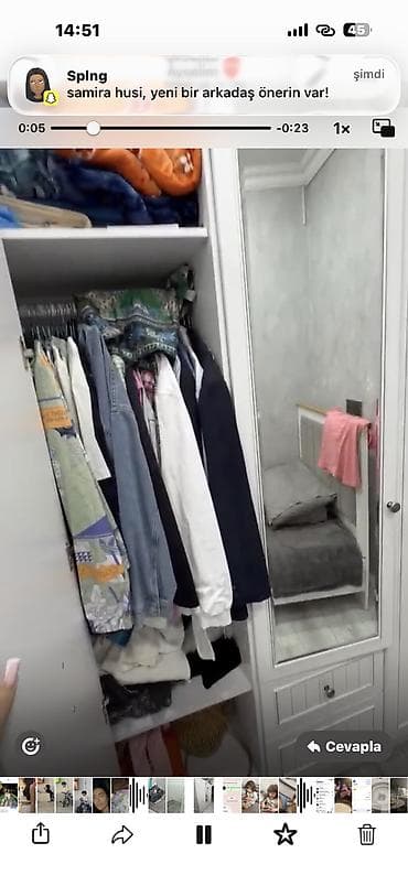 bal: İşlənmiş, 3 qapılı, Güzgülü, Ağ, Taxta, Açılan, Düz dolab — 10