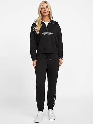 Толстовки, худи: GUESS Cami Half‑Zip Sweatshirt - Rəng: qara -ust M alt S razmer — 3