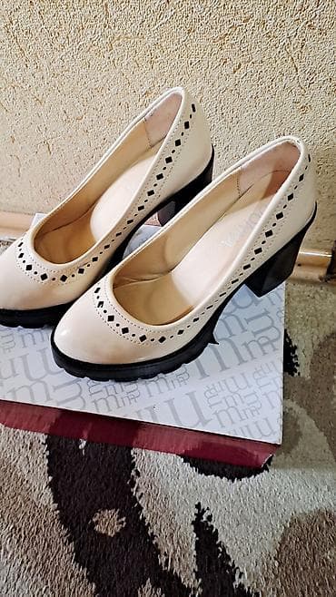 женские весенние туфли: Qadın tufliləri – DONNA - Rəng: açıq bej (ivory) üst, qara altlıq - — 4