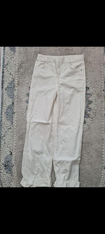 Другая мужская одежда: Ağ rəngli klassik cins şalvar - Rəng: ağ/ekru - Kəsim: düz, bel — 1