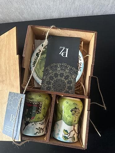 Ev və bağ: Çay dəsti, rəng - Yaşıl, Keramika, Azərbaycan — 2