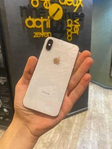 iphone x işlenmiş qiymeti: IPhone X, 64 ГБ, Белый, Face ID — 1