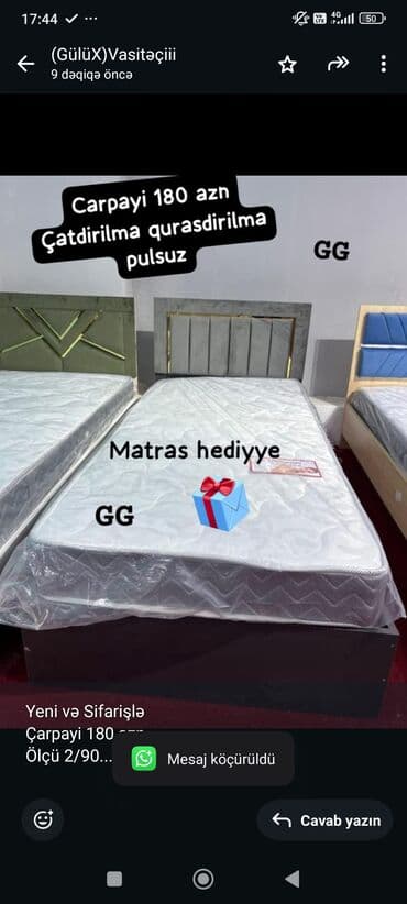 Yeni və Sifarişlə Çarpayi 180 azn Ölçü 2/90 Matras hədiyyə 🎁 Rəng lalafo.az -da Yeni və Sifarişlə Çarpayi 180 azn Ölçü 2/90 Matras hədiyyə 🎁 Rəng
