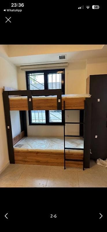 Oğlan və qız üçün, Çarpayı, Matras ilə, Siyirməsiz, Dəmir