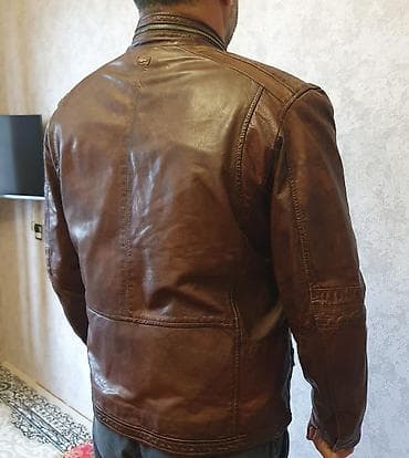 dəri kurtka kişi: Kişi dəridən gödəkçə,fevral ayi Almaniyada alinib - Material: təbii — 6