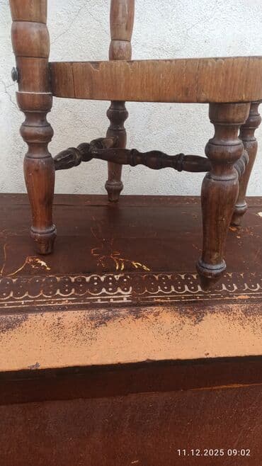 tek oturacaq: Taxta miniatür stul - Material: tam ağac (ləpəli, torna işləməli — 3