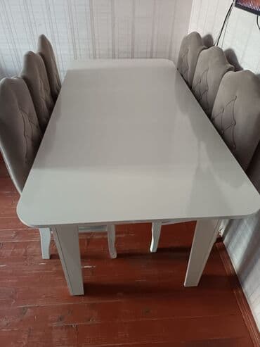 Otaq bitkiləri: Qonaq otağı üçün, Açılmayan, Dördbucaq masa, 6 stul — 3