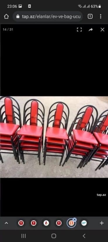 toxunma saplar satisi: Bag heyet stol stlu cixdi satiwa toz boya ile kiraskalanir 4 neferik — 28