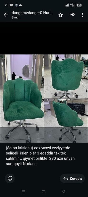salon pastavkasi: (Salon krislosu) cox yaxwi veziyyetde seliqeli islenibler 3 ededdir — 1