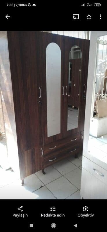 железный шкаф: Новый, Распашной, 3 двери Прямой шкаф, Шифоньер, Азербайджан — 6