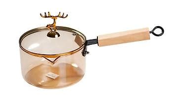 bagima qablar: Şəffaf qazan - qızılı maral qapaqlı. Həcmi 1.8 L. Material — 2