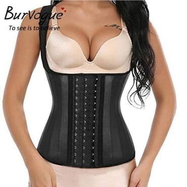 tikişsiz bədən yiğan alt paltarları: BurVogue markalı, qara rəngli, çiyin kəmərli korset. Bu korset beli — 1