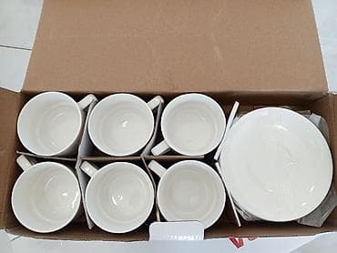 elek: Çay dəsti, rəng - Ağ, Keramika — 2