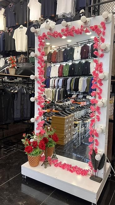 Güzgü Döşəmə üstü, Düzbucaqlı, Makiyaj üçün, Arxa işıqlı