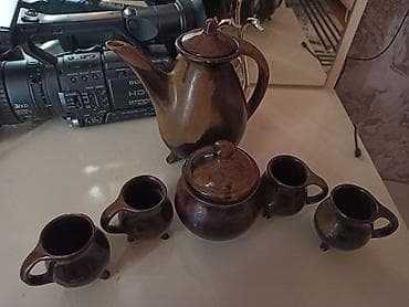 keramik: Çay dəsti, rəng - Qəhvəyi, Keramika — 3