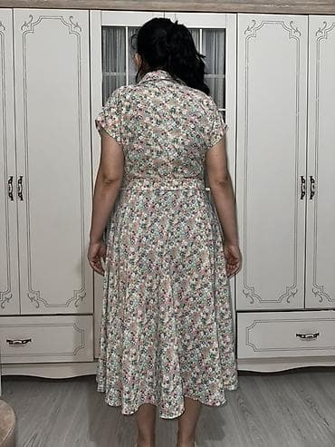 flo memar ecemi: Köynək-tipli, çiçək naxışlı midi don - Model: köynək yaxalı, qısa — 3