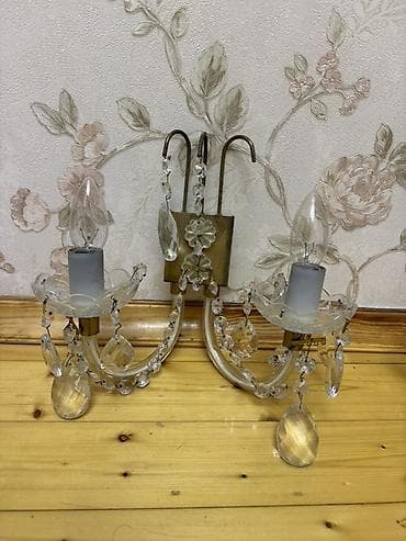 bra işıqlar: Klassik üslubda divar bra-seti - Dəst: 2 ədəd ikişaxəli divar bra — 2