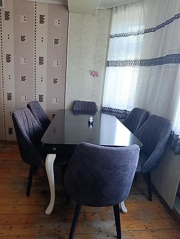 stulla: Qonaq otağı üçün, Açılan, Dördbucaq masa, 6 stul — 3