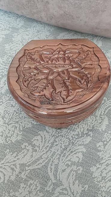 dekorativ agac: Əl işı taxta zərgərlik/qutu - Material: cilalanmış təbii ağac - — 3