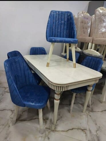 кухонный гарнитур бу: Прямоугольный стол, Для гостиной, 6 персон, Раскладной, Азербайджан, C гарантией — 3