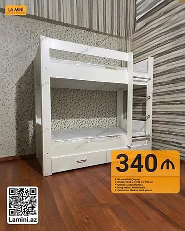 İki mərtəbəli çarpayı – La Mini dizaynı - Ölçülər: D 80 x H 180 x U — 1