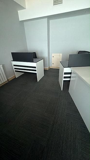 işçi masa: Ofis üçün 2 nəfərlik iş stansiyası (partitionlu) - Rəng: ağ + qara - — 1