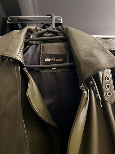 Sviterlər: Kemal Deri marka dəridən uzun trençkot - Material: həqiqi dəri — 2