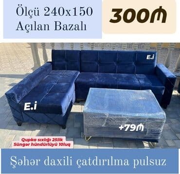 metbex üçün terezi: Угловой диван, Новый, Раскладной, Без подьемного механизма, Бесплатная доставка — 1