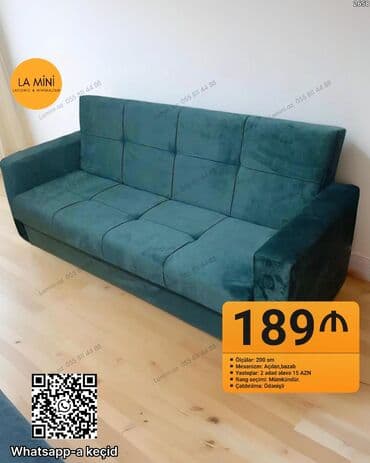 Di̇van-kravat, Yeni, Açılan, Bazalı, Vеlur parça, Ödənişli çatdırılma