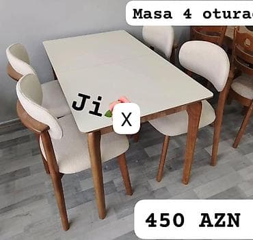 Masa və 4 ədəd oturacaq dəsti - Dəst: 1 ədəd yemək masası + 4 ədəd lalafo.az -da Masa və 4 ədəd oturacaq dəsti - Dəst: 1 ədəd yemək masası + 4 ədəd