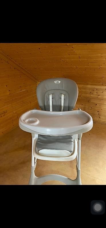 Uşaq yemək stulu – Kidillo - Rəng: boz/əri bəyaz - Yumşaq, yuyula — 1