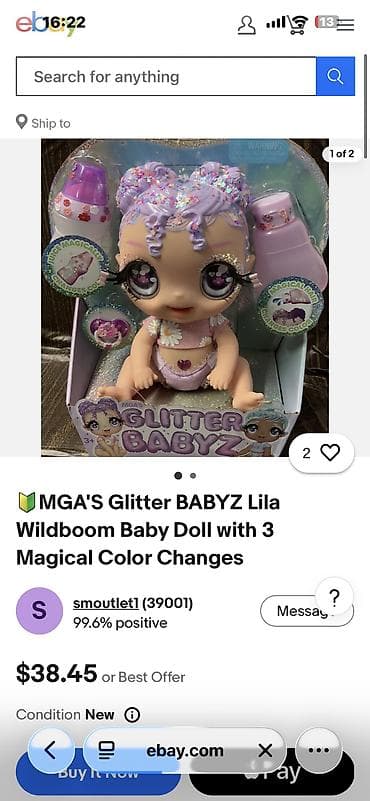 oyuncaq aparat: Kukla Glitter Babyz Lila MGA. Bu cazibədar kuklaların parlaq saçları — 6