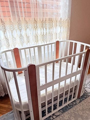 kunc divan metbex: Oğlan və qız üçün, Yumru, Beşik, Dəstsiz, Matras ilə, Yellənmə mexanizmsiz — 1