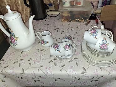 Qəhvə dəsti, rəng - Ağ, Farfor, 6 nəfərlik, Almaniya