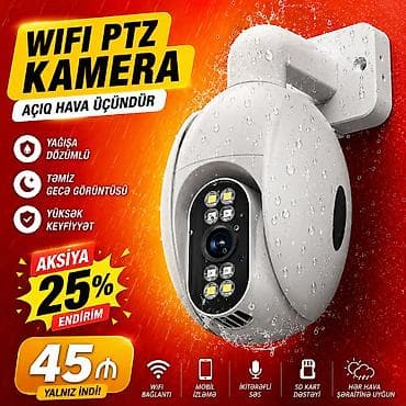 Wifi ptz kamera. 🚩🚩 Super qiymət! 🚩🚩 Yağışa dözümlü və çox