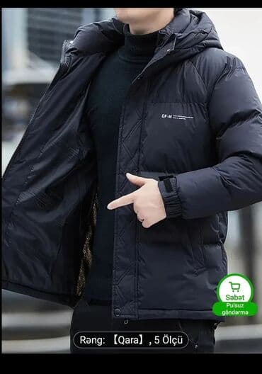 layka kurtkalar: Kişi üçün qışlıq kurtka yenidir - Rəng: Qara ölçü-m amma oversayz — 2