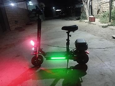 Elektrikli skuter – güclü işıqlandırma və oturacaqlı model - Ön və