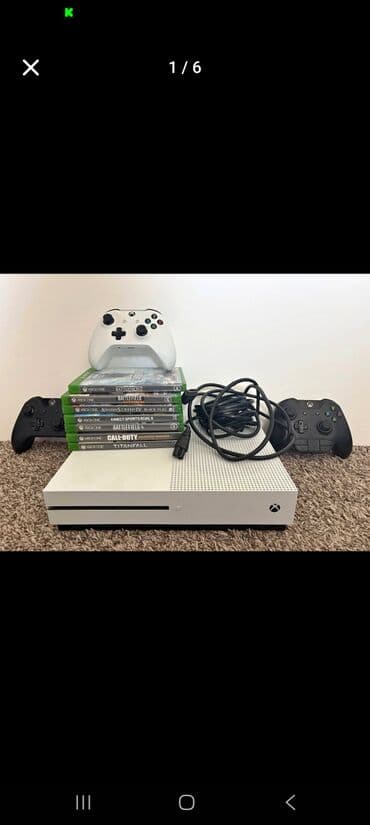 xbox temiri: Xbox One S oyun konsolu dəsti - Model: Xbox One S, ağ korpus - — 1