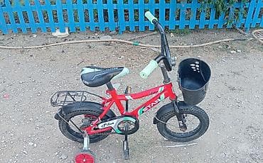 velo skuter: Qırmızı uşaq velosipedi 12-lik səbət ilə,arxa yük yeri,sep — 1