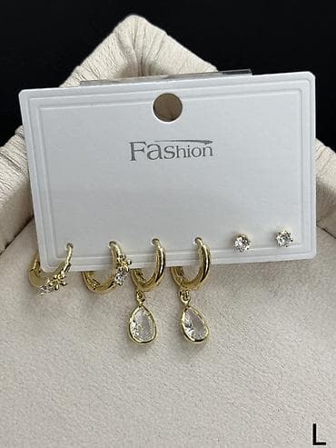 dəst çantalar: Qızılı tonlu çoxlu sırğa dəsti – Fashion Xüsusiyyətlər: - Metal — 3