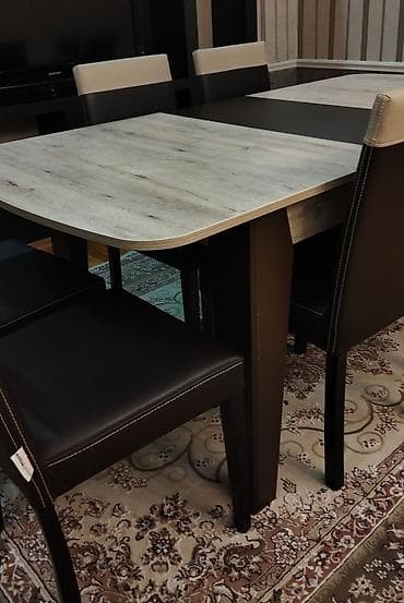 metbext stol stul: Qonaq otağı üçün, Yeni, Açılan, Dördbucaq masa, 8 stul — 3