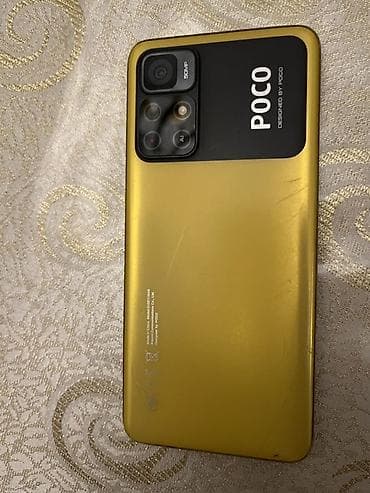 korpuslar: Poco M4 5G, 128 GB, rəng - Sarı, Barmaq izi — 1
