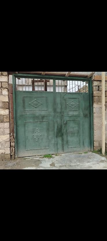 Dəmir Həyət darvazası, Mexaniki, Qapı ilə, rəng - Yaşıl