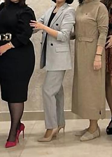 tesbeh satisi: Dəst kostyum şalvar boz rəngli,üzərində qara düymələri və cib hissəsi — 5