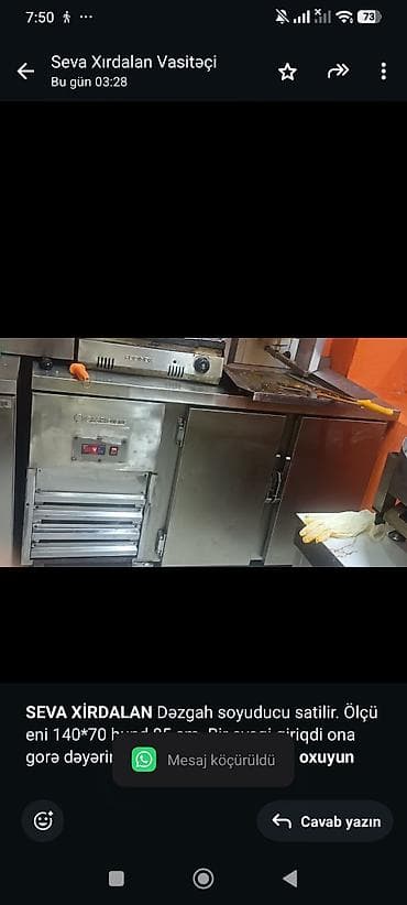https:promo.bizon.az: *SEVA XİRDALAN* Dəzgah soyuducu satilir. Ölçü eni 140*70 hund 85 sm — 1