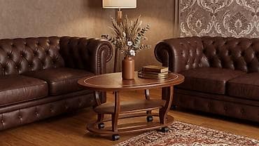 tek kravat gence: Oval masa, Açılmayan, Təkərli, Taxta — 1