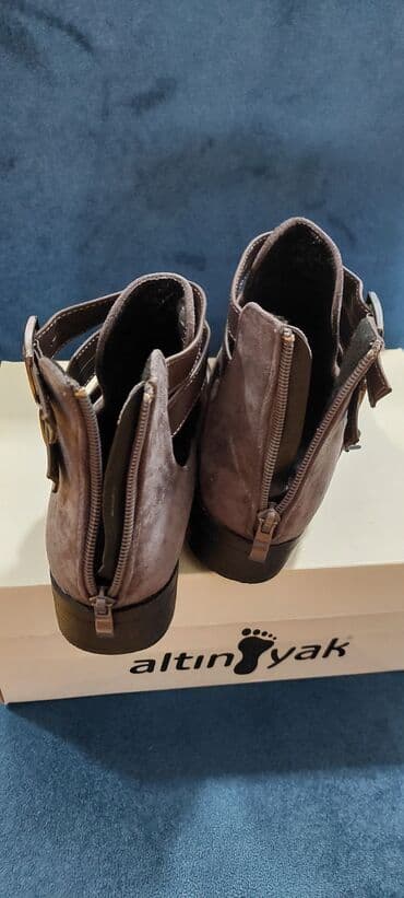 qiz ucun botlar: Ölçü: 38, rəng - Boz, Yeni — 5