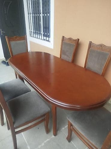 nasos satisi: Qonaq otağı üçün, İşlənmiş, Oval masa, 6 stul — 1